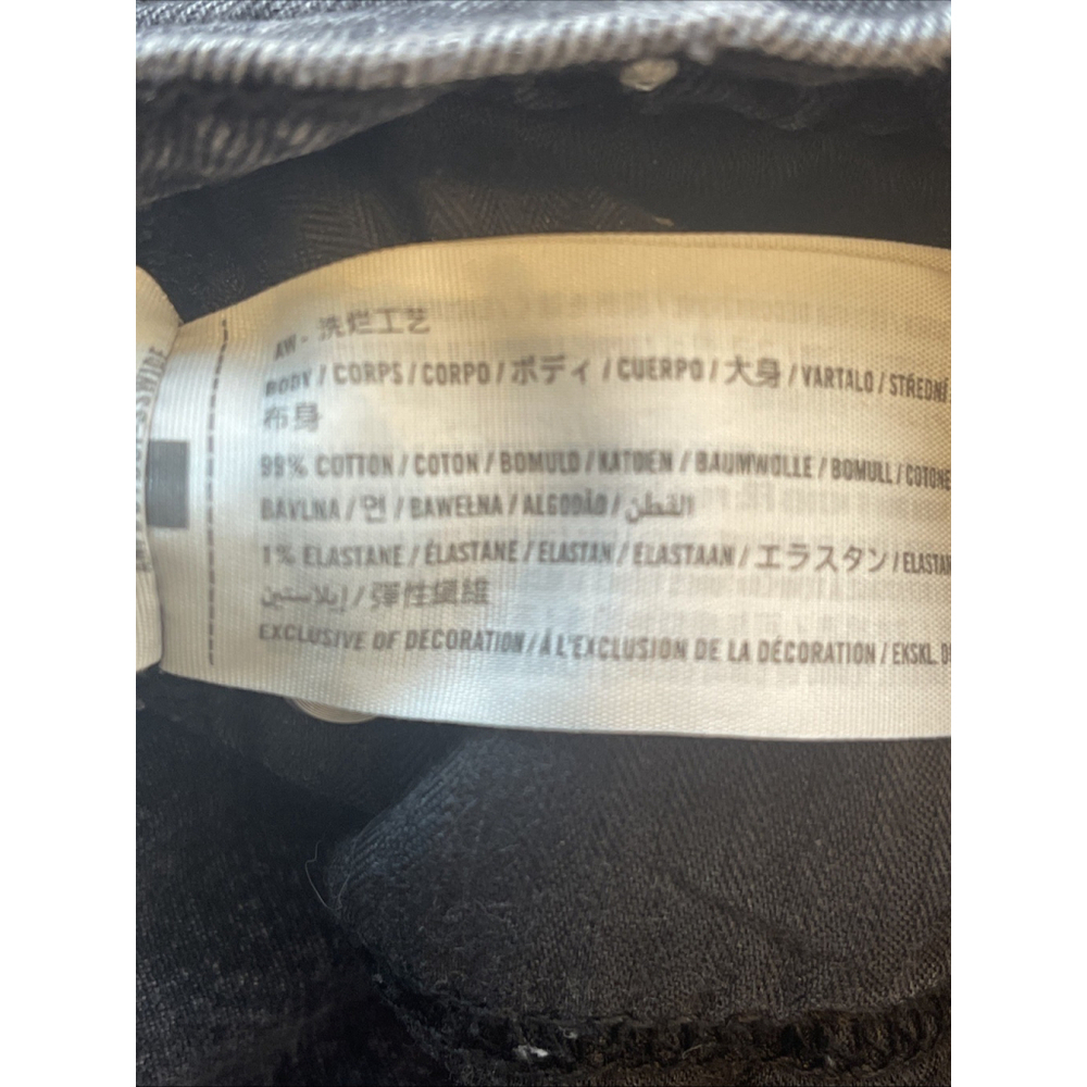 Abercrombie & Fitch 90s Straight Ultra High Rise Distressed Jeans Size 24 Black - Picture 6 of 10